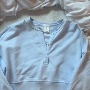 Light Blue Henley Sweatshirt